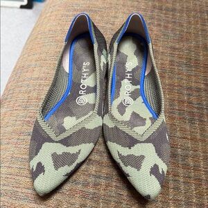 Rothy's Green and Black Camouflage Flats